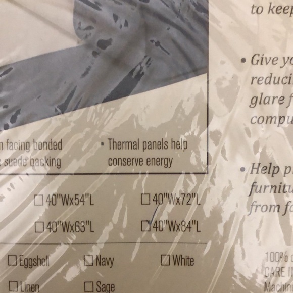 TAB TOP INSULATED CURTAINS NEW NEVER OPEN,includes two 40” wide panels. - Picture 7 of 7